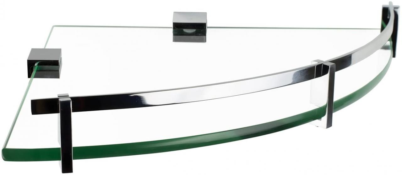 Bathroom Corner Shelf with Rail