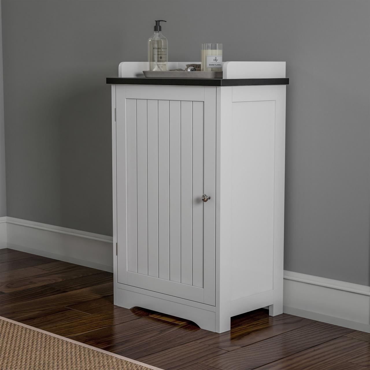 White Wood Free Standing Bathroom Storage Cabinet Unit – Semis Online