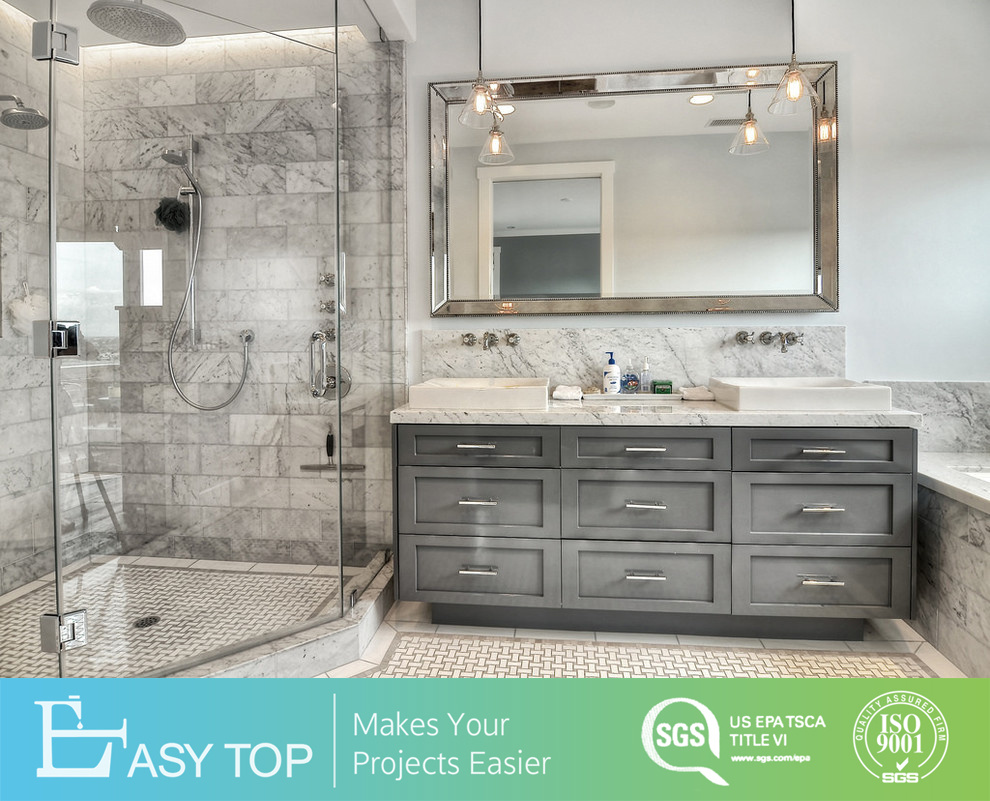 Grey Wood Bathroom Cabinet