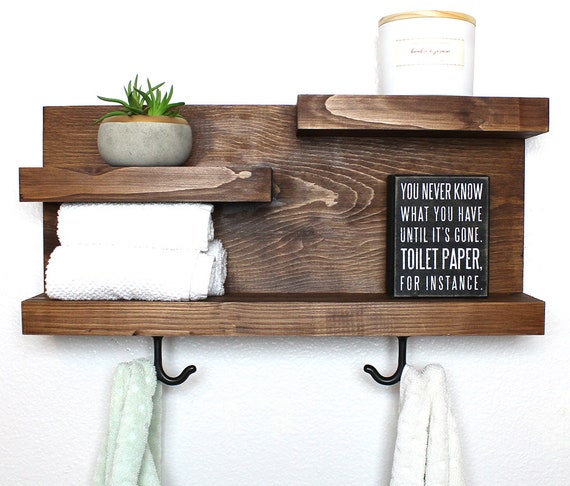 Bathroom Shelf Towel Hooks
