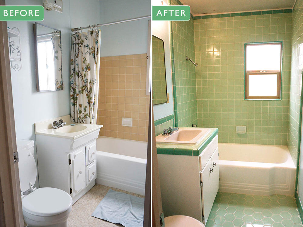 Retro Green Bathroom Tile