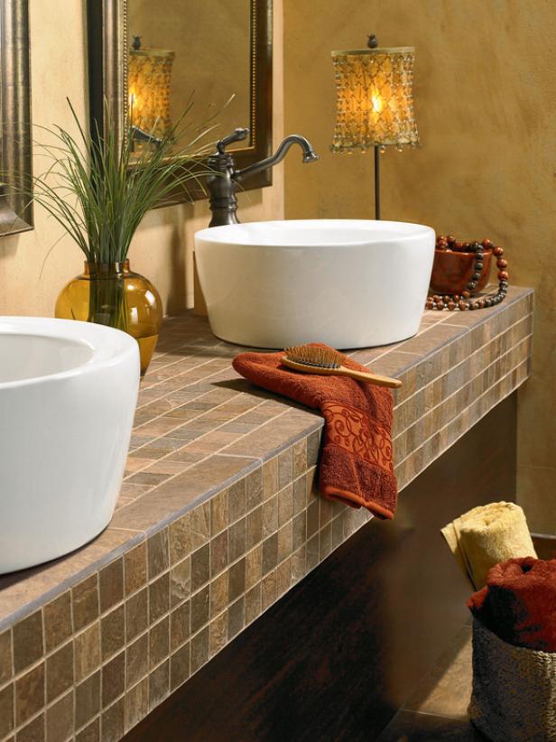 Tile Bathroom Sink Countertop