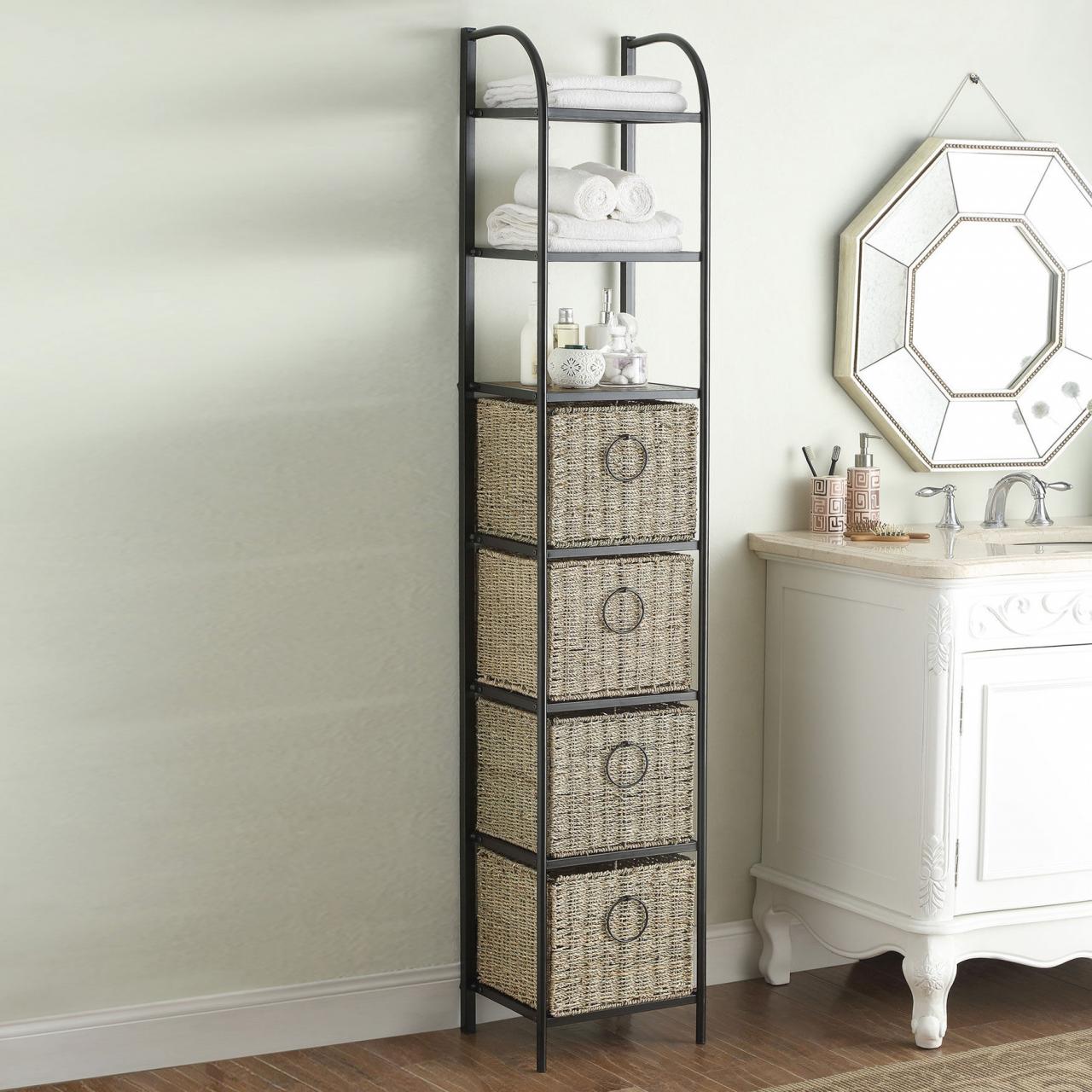 Bathroom Storage Units With Baskets