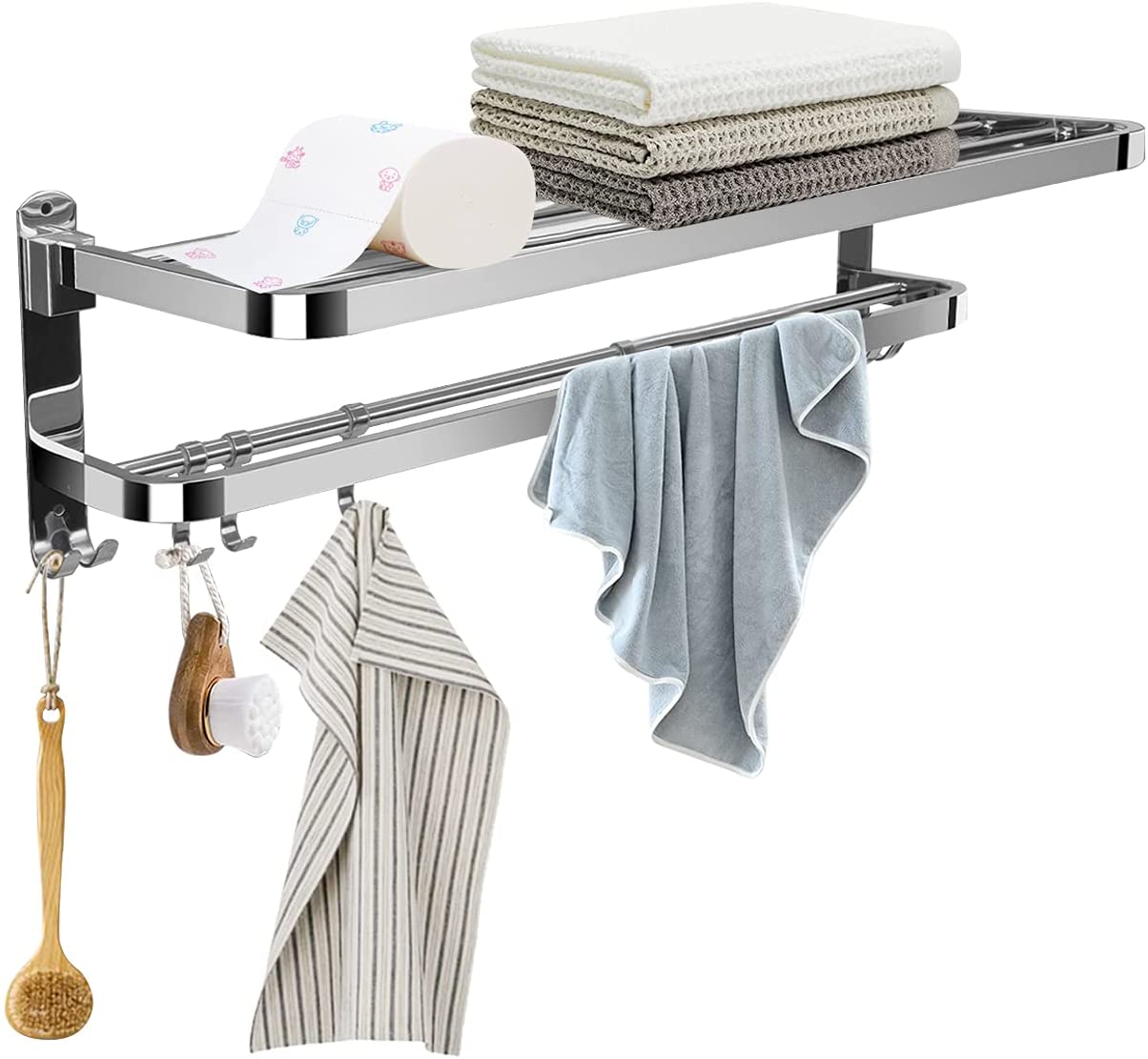 Bathroom Towel Rack Shelf Wall