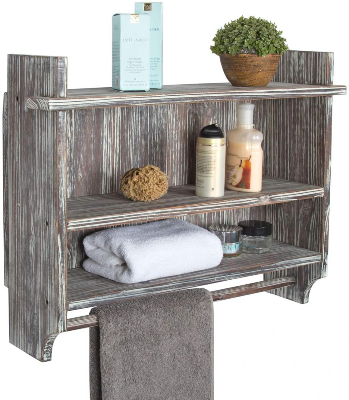 Bathroom Wall Shelf and Towel Bar