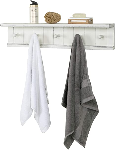 Shelf with Hooks for Bathroom