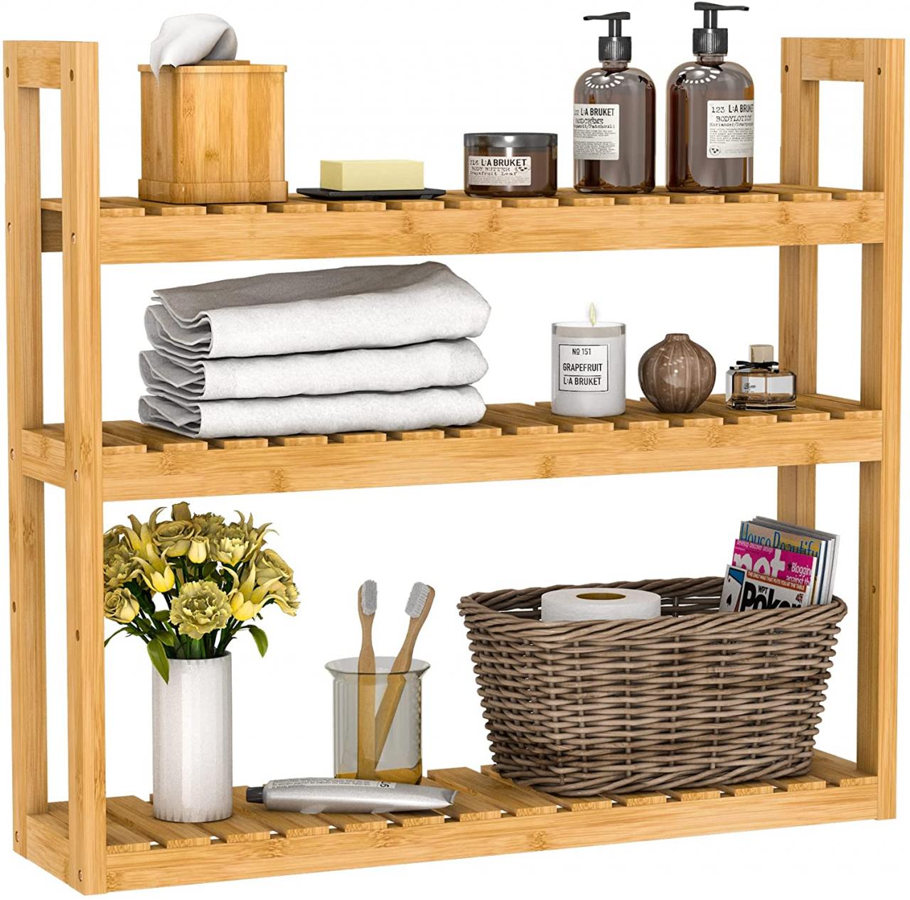 Bamboo Shelf in Bathroom