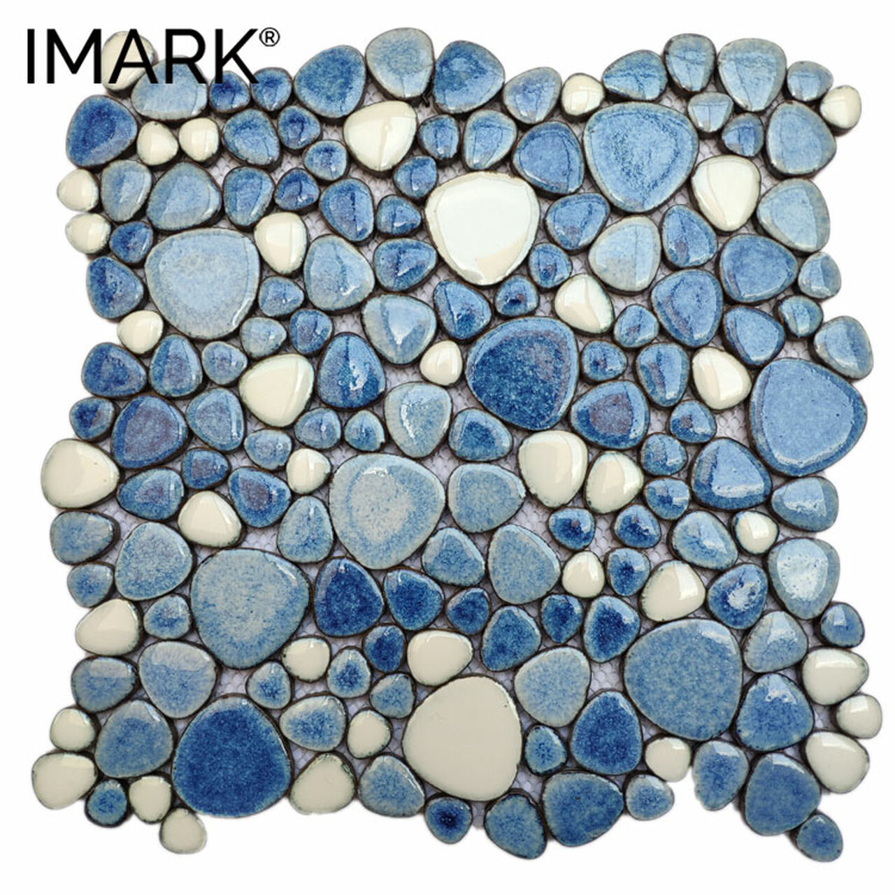 Blue Pebble Mosaic Bathroom Tiles