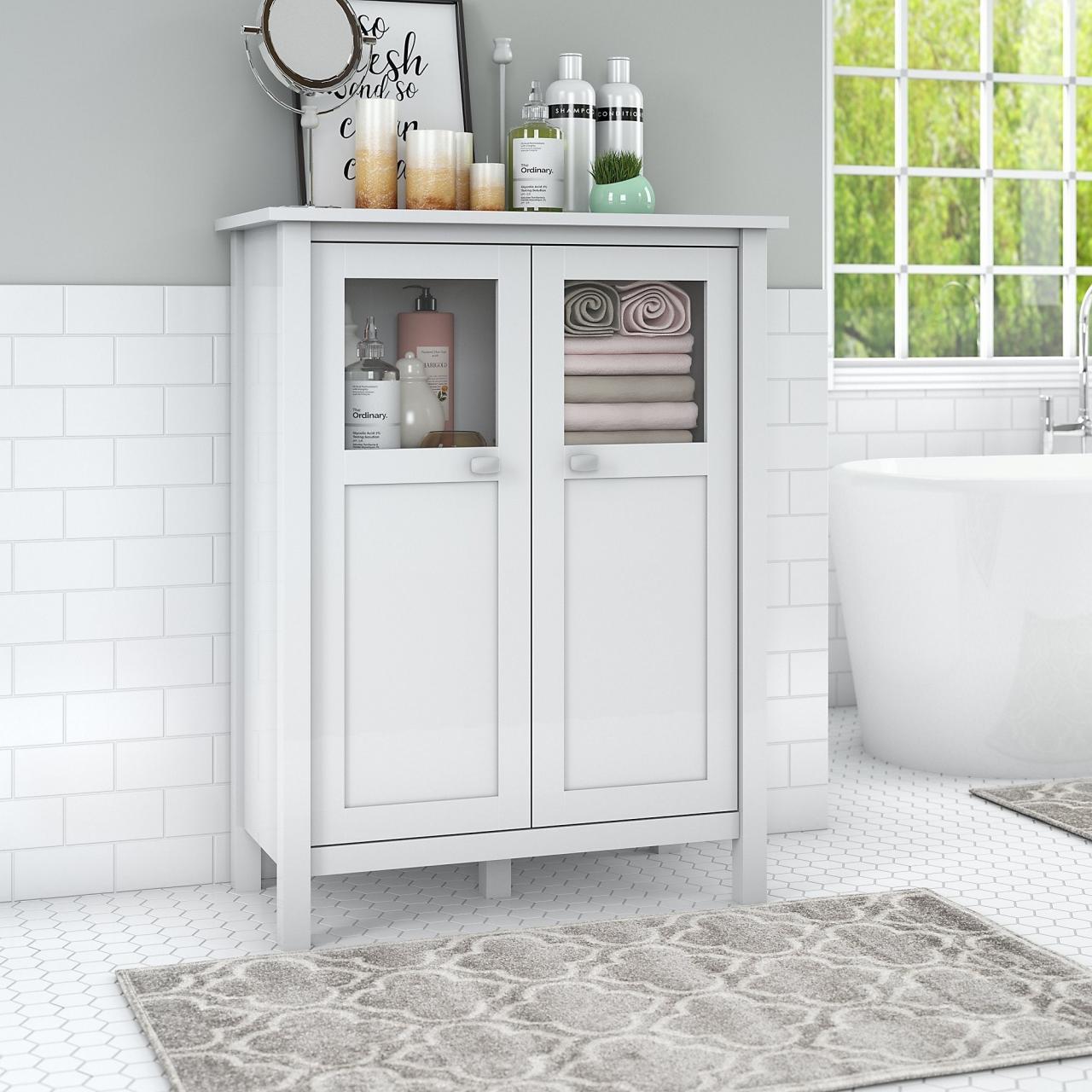 White Bathroom Storage Units