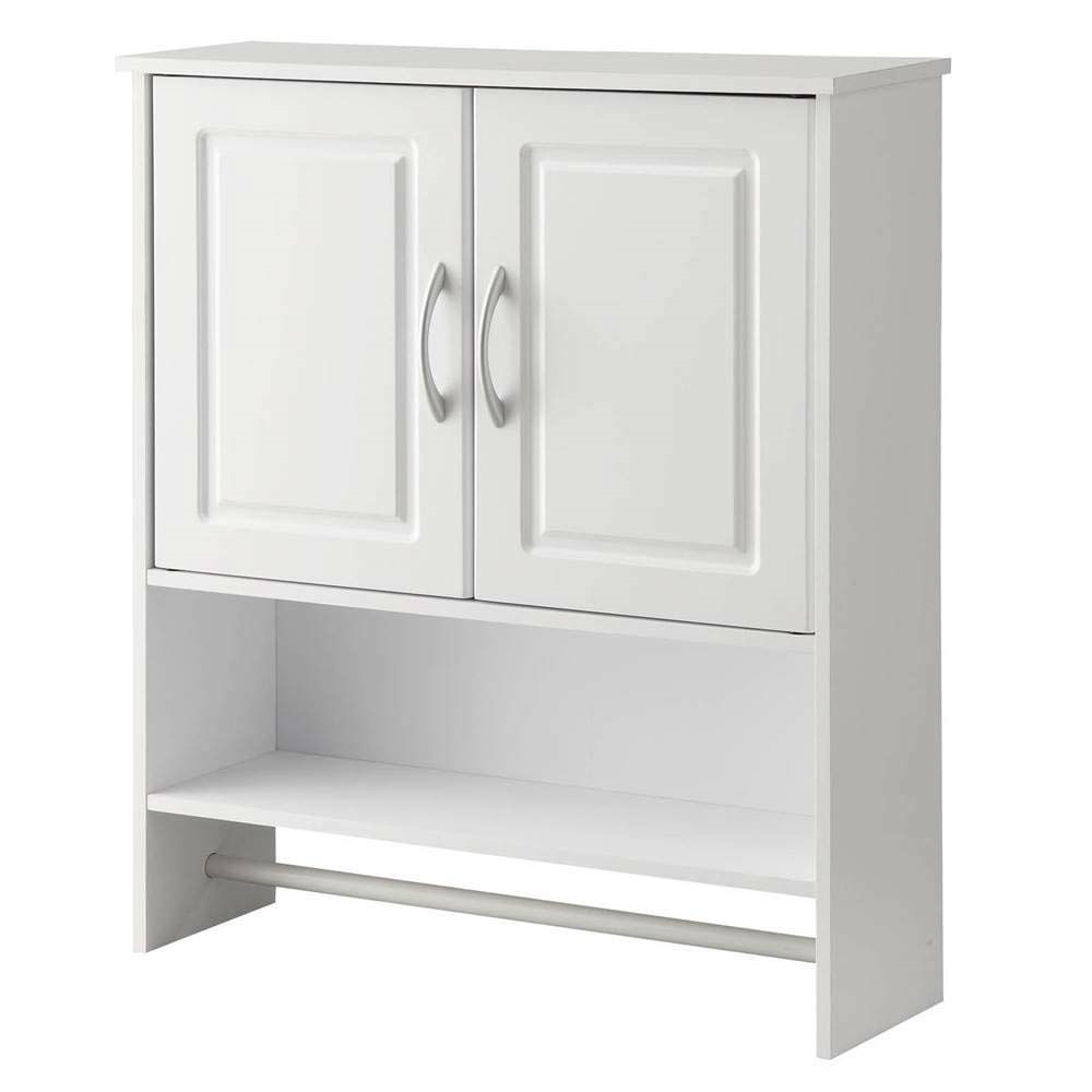 White Bathroom Cabinet With Towel Rack