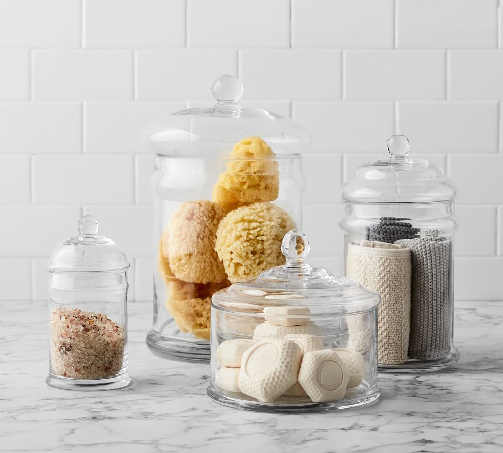 Glass Bathroom Storage Containers