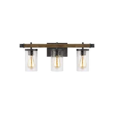 Oak Bathroom Light Bar