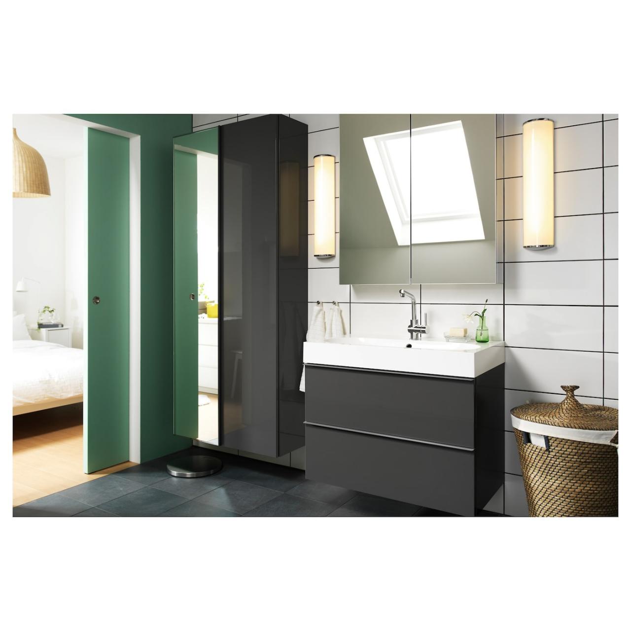 Mirrored Glass Bathroom Cabinets