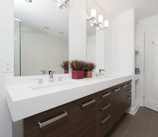 Bathroom Mirror Set Into Tiles