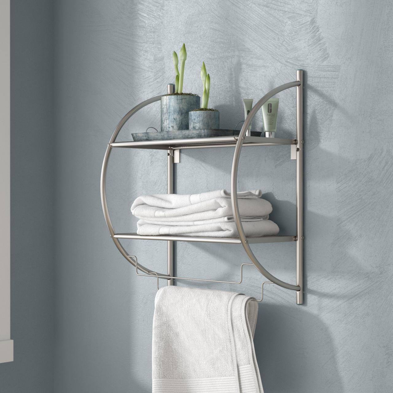 Bathroom Wall Shelves Brushed Nickel
