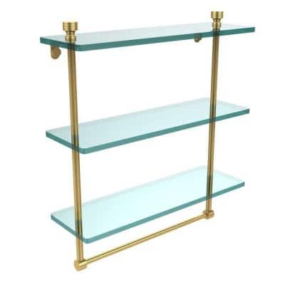 Glass Bathroom Shelf Polished Brass