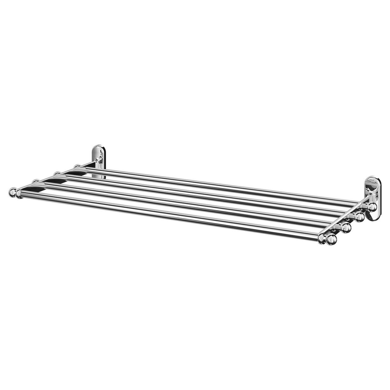 Chrome Bathroom Wall Shelf with Towel Rail
