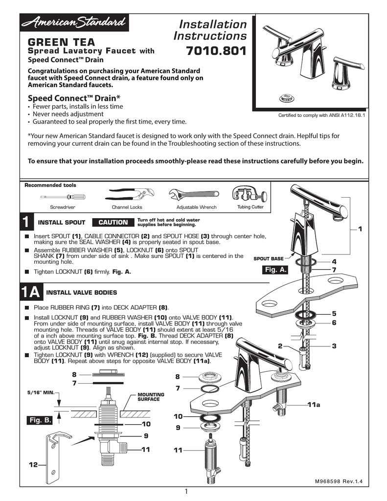 American Standard Bathroom Faucet Installation Guide