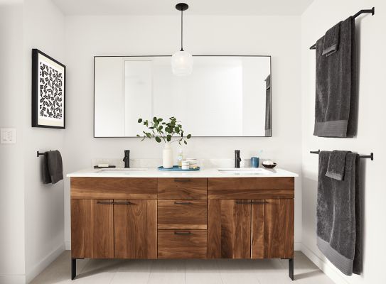 Walnut Bathroom Cabinets Mirror