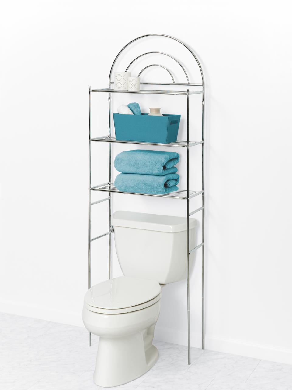 Bathroom Shelves over Toilet Chrome