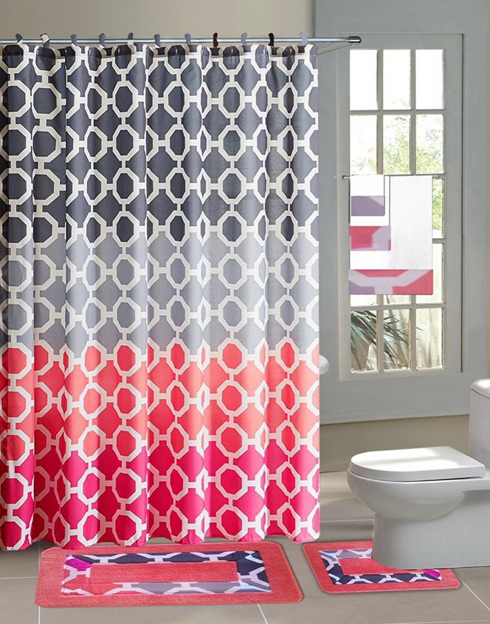 Pink Grey Bathroom Accessories
