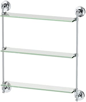 Glass and Chrome Bathroom Wall Shelf