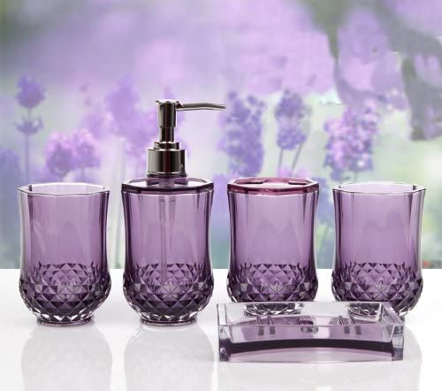 Purple Glass Bathroom Accessories