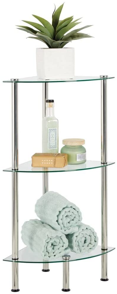 Glass Bathroom Floor Shelf