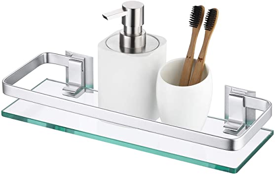Kes Aluminum Bathroom Glass Shelf