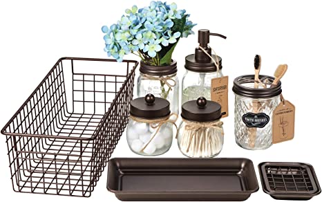 Bathroom Accessories Set Bronze
