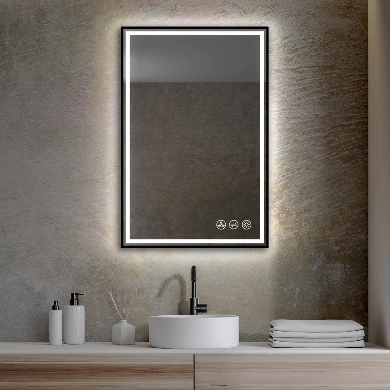 Bathroom Mirror With Lighted Frame