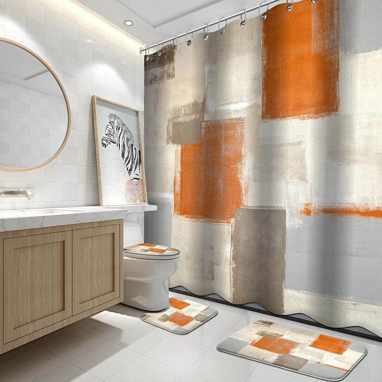 Orange And Grey Bathroom Accessories