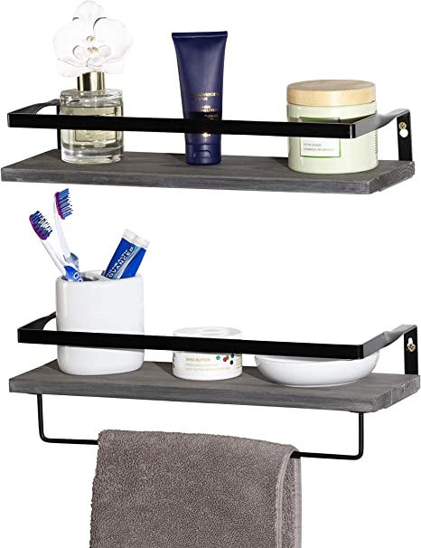 Grey Bathroom Floating Shelf