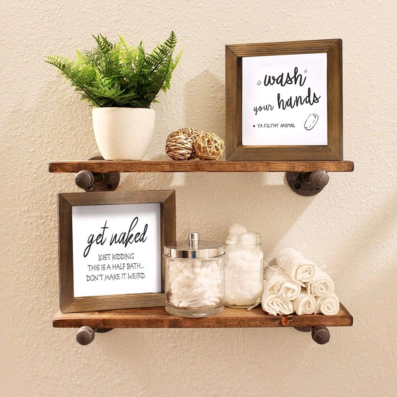 Half Bathroom Shelf Decor