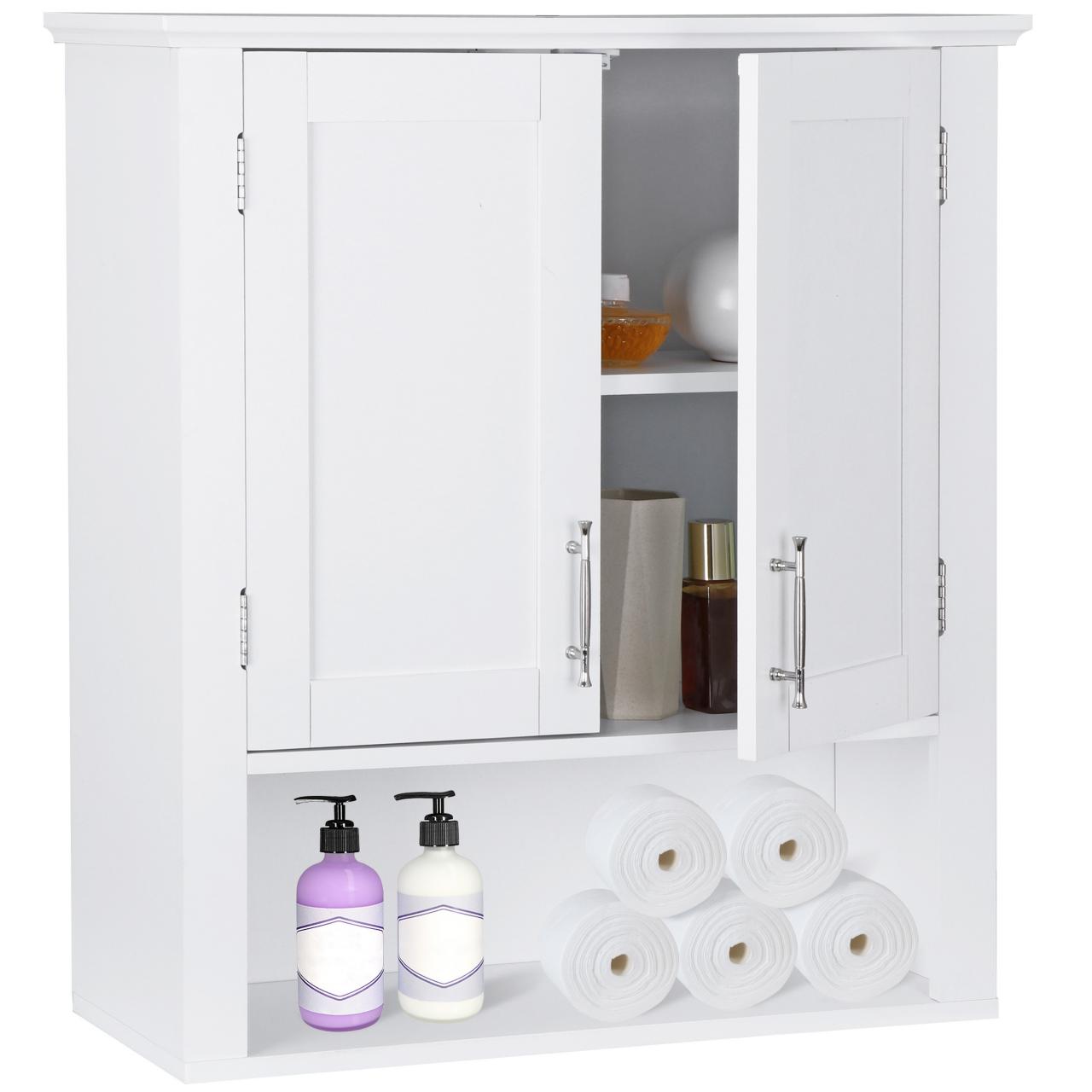 White Hanging Bathroom Cabinets