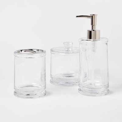 Clear Bathroom Accessories Set