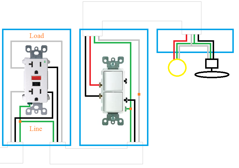 Double Switch For Bathroom Light And Fan
