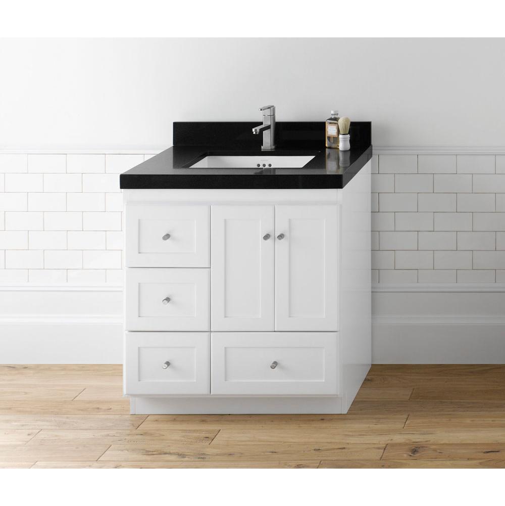 Shaker White Wood Bathroom Cabinet With Mirror Door