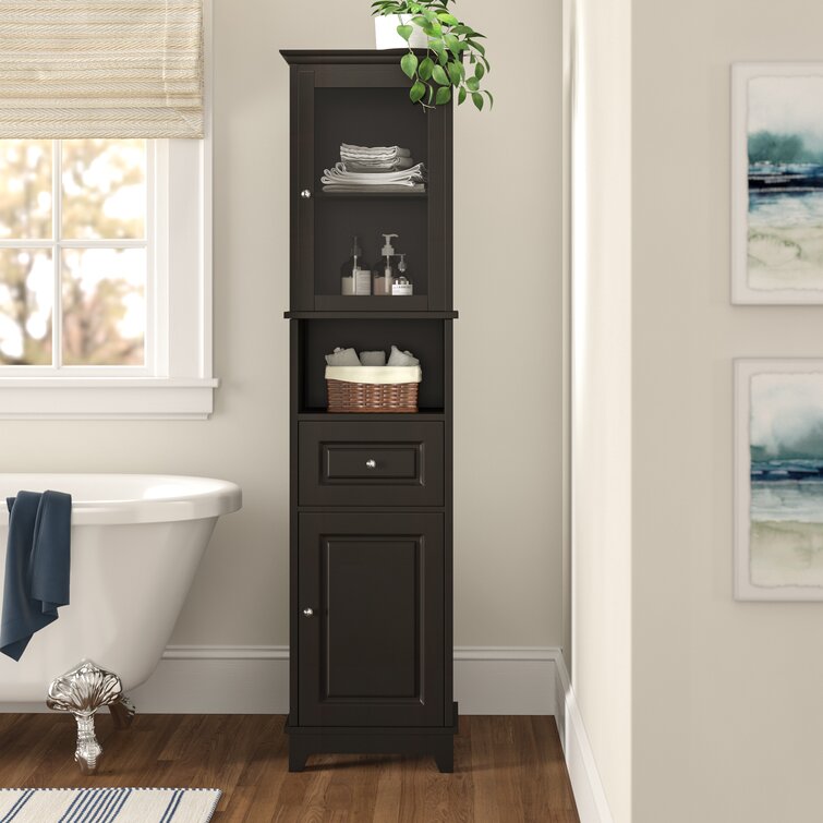 Black Bathroom Storage Tower
