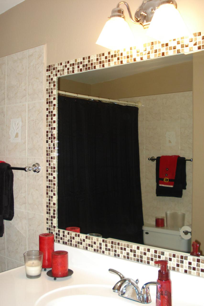 How To Decorate Plain Bathroom Mirror