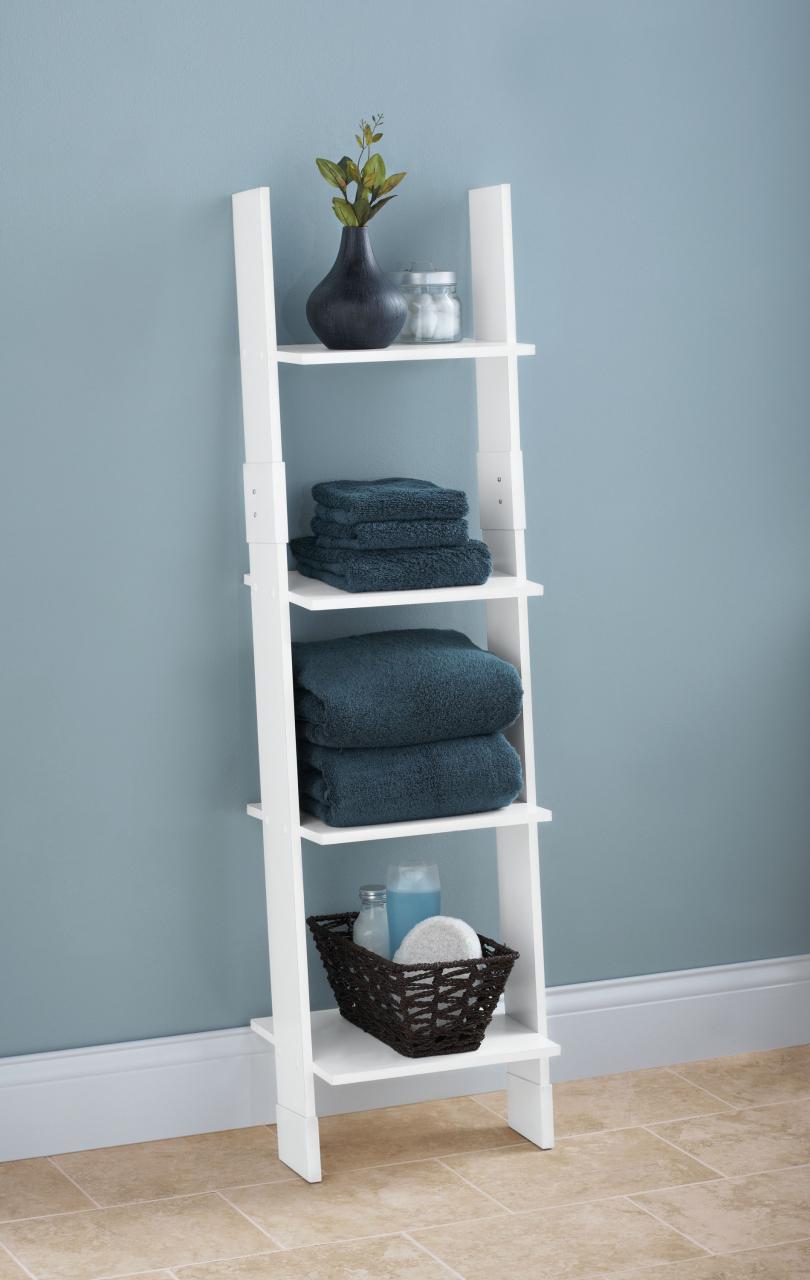 Bathroom Shelf Ladder White