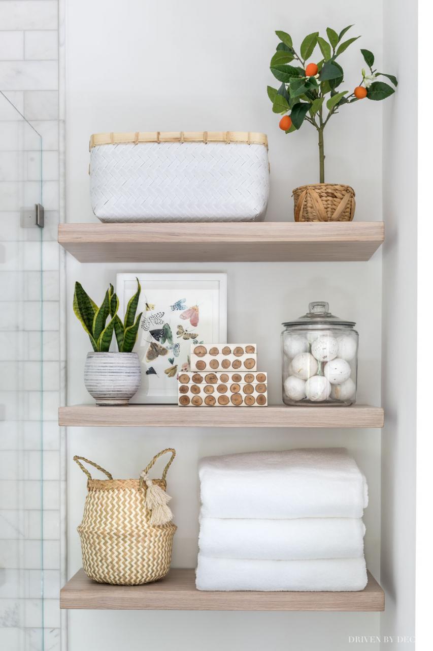 Bathroom Floating Wooden Shelf