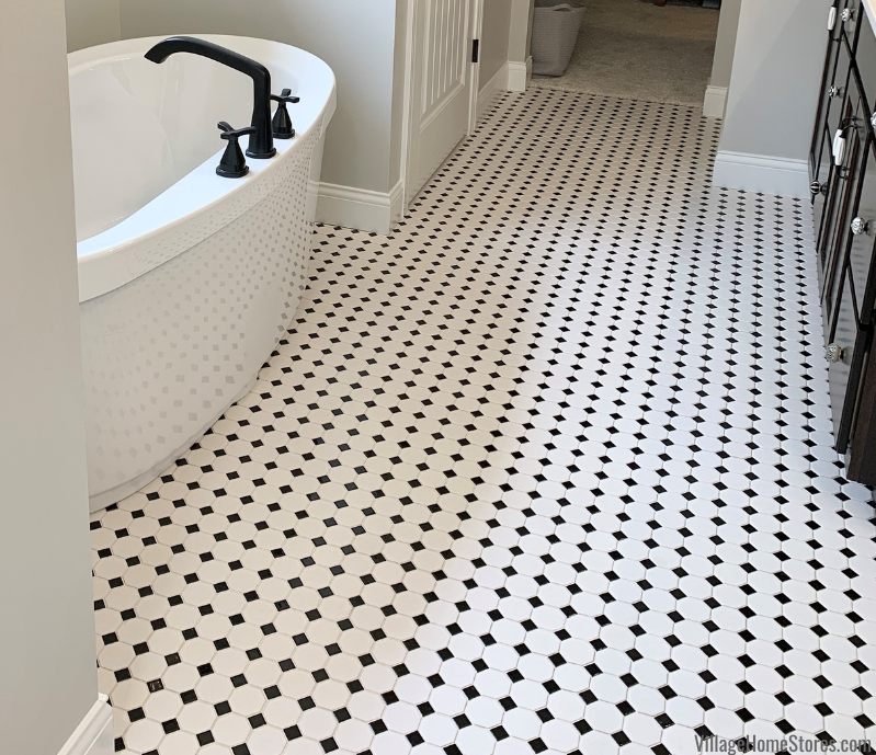 Classic Black And White Bathroom Tile Semis Online