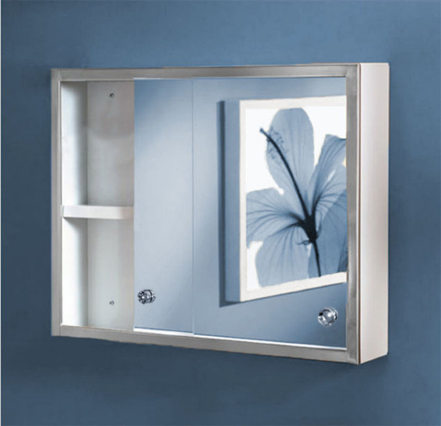 Sliding Door Mirrored Bathroom Cabinet