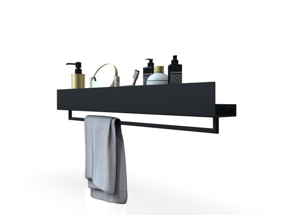 Black Industrial Bathroom Shelf