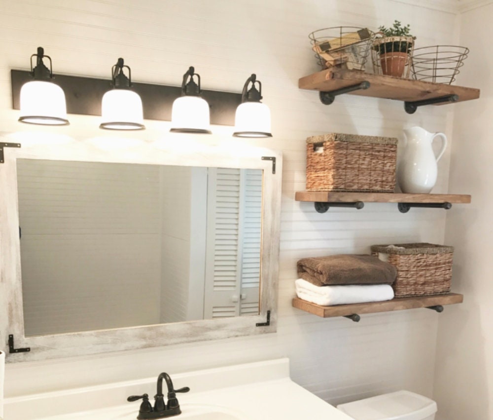Farmhouse Bathroom Floating Shelf