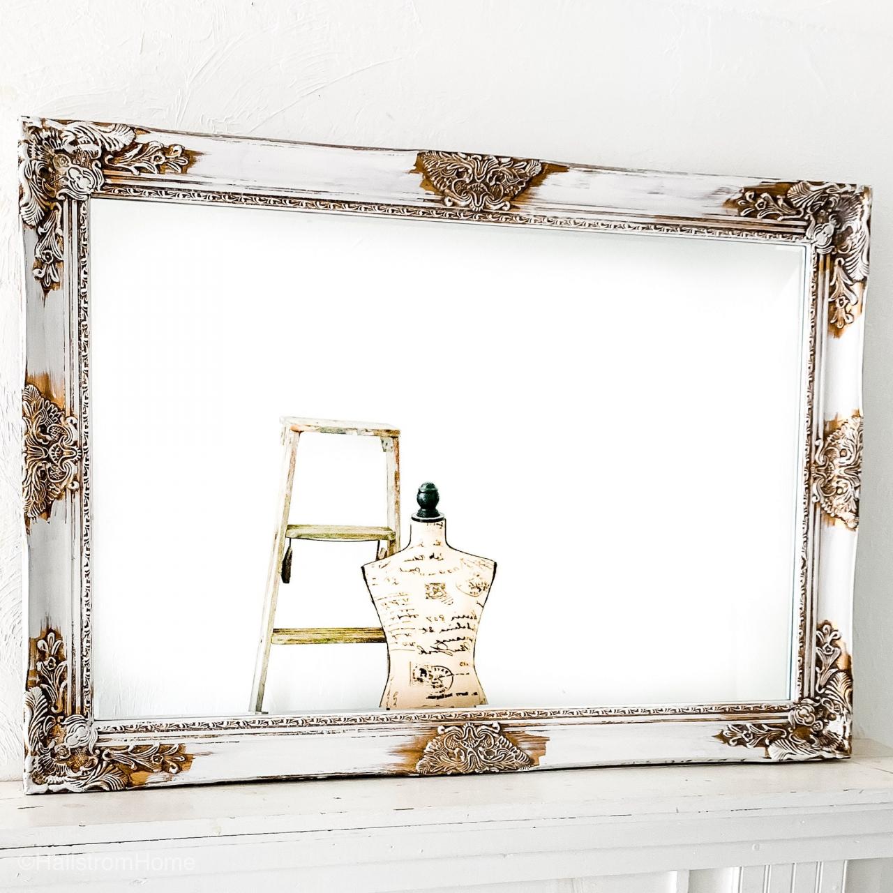 White Shabby Chic Bathroom Mirror