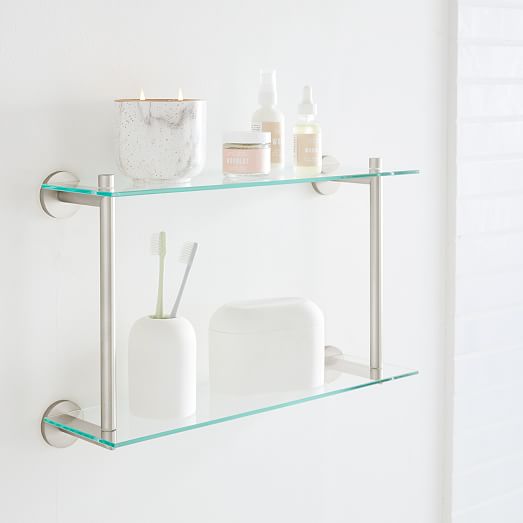 Bathroom Shelf with Gold Fittings