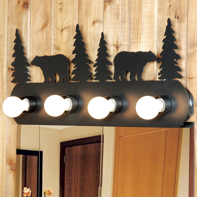 Rustic Lodge Bathroom Lighting