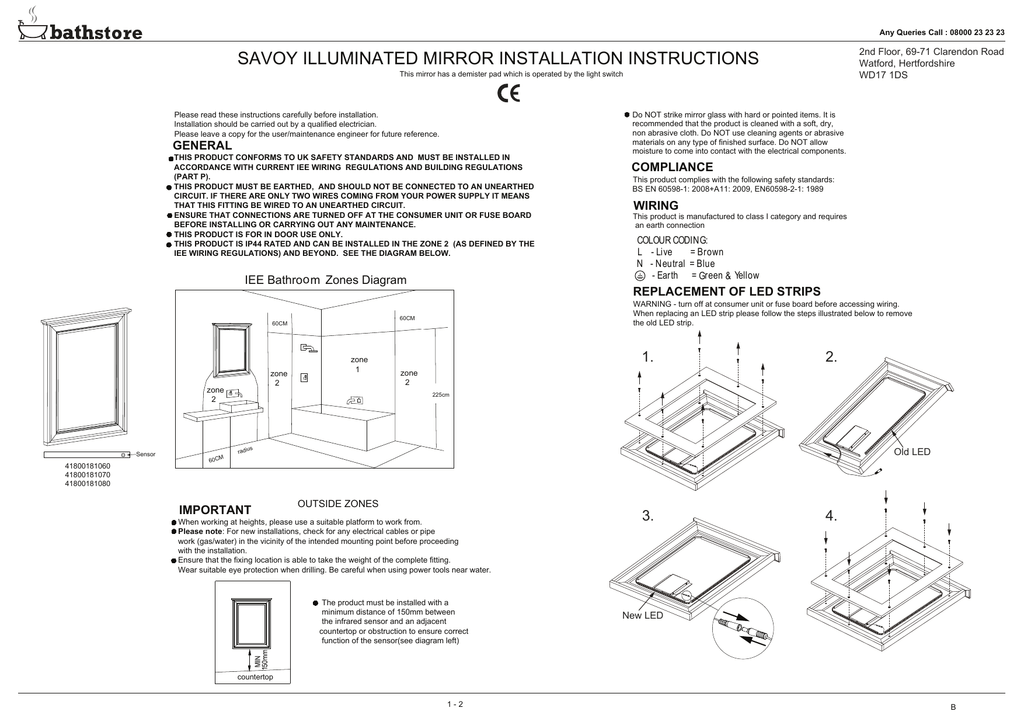 Bathroom Mirror Installation Instructions